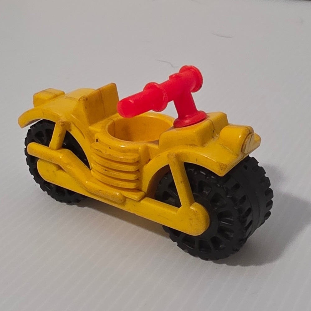 Fisher Price Little People Motorcycle Small Yellow Fair Vintage Toy Vehicle